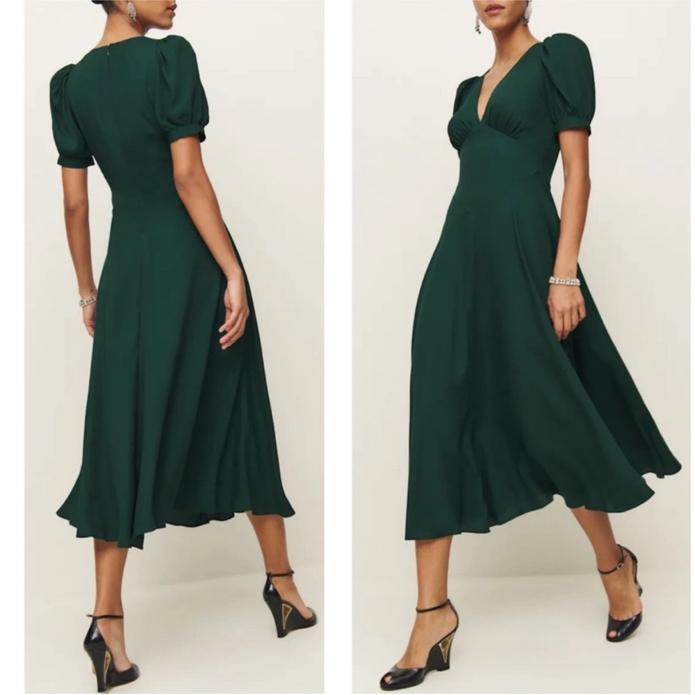 Reformation Naira Green Midi Dress